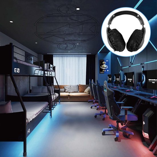 Set van 200 Verlengbare Hoofdtelefoonhoezen - Wegwerp Earcups voor Draadloze en Bedrade Hoofdtelefoons (Zwart) van Merkloos — afbeelding 4