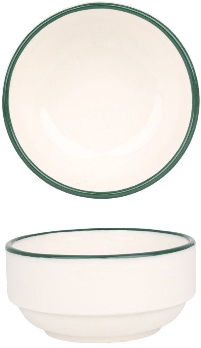 Rinart Serveerschaal - Green Edge - Porselein - 8 cm - set van 2