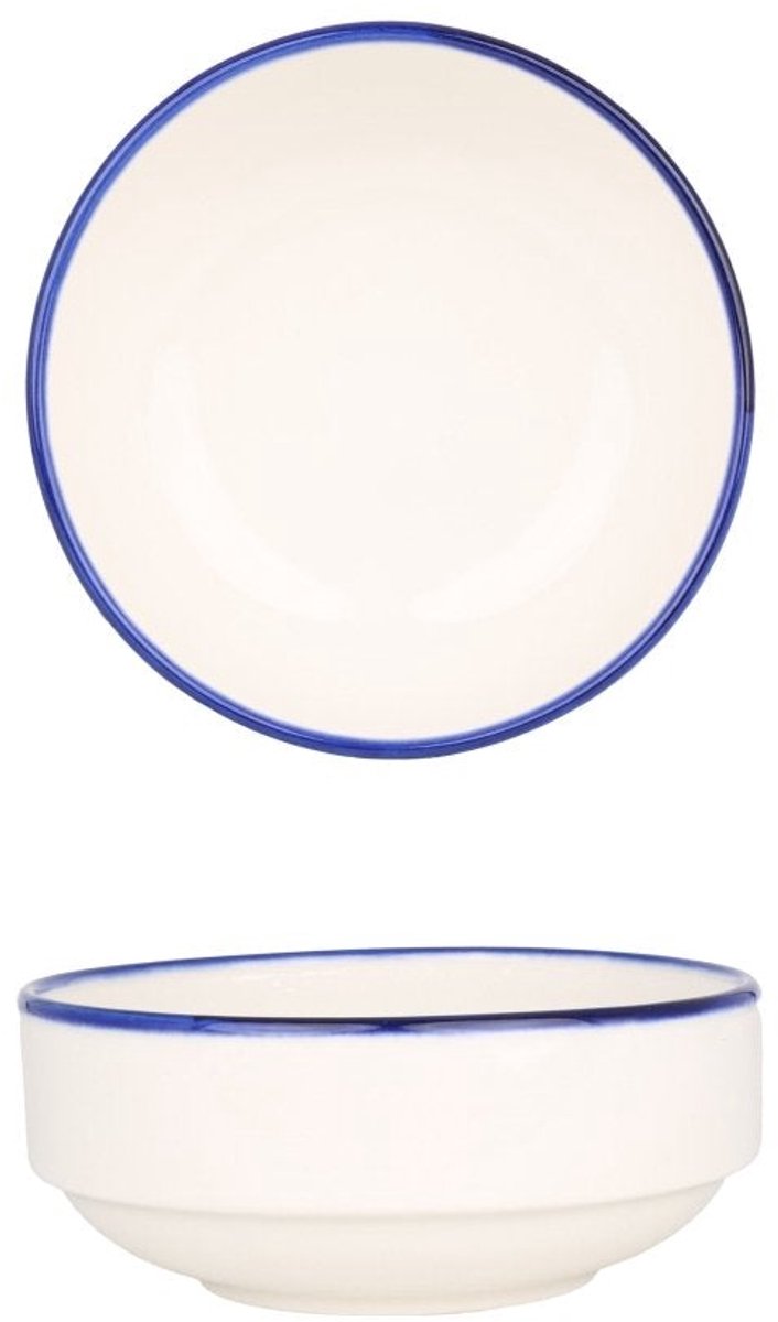 Rinart Serveerschaal - Blue Edge - Porselein - 10 cm (200cc) - set van 2