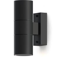 Calex Wandlamp Up & Downlight Turin - 2x GU10 - IP54 Water- en Stofbestendig - Geschikt voor Binnen en Buiten - Eenvoudige installatie - Cilinder - Zwart
