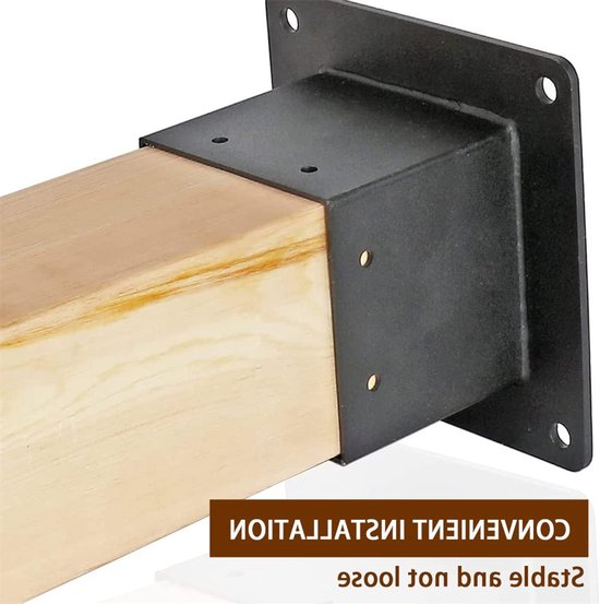 Stevige Stalen Fence Post Ondersteuning voor Tuin, 95mm x 95mm, Inclusief Bevestigingsmaterialen en Duurzame Montage — afbeelding 2