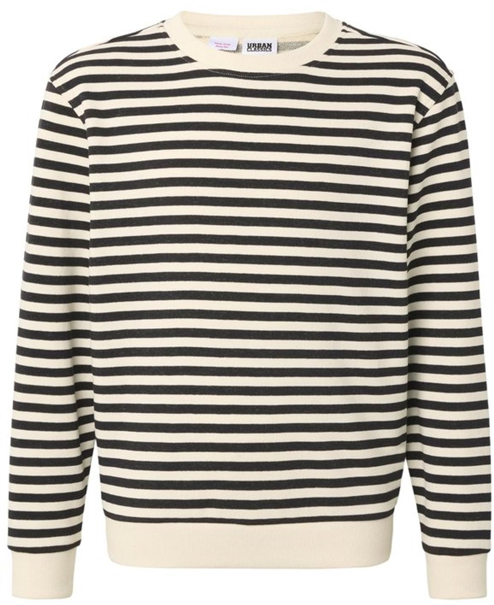 Urban Classics Oversized Striped Crewneck Sweater/trui kinderen Kids 122/128 Zwart