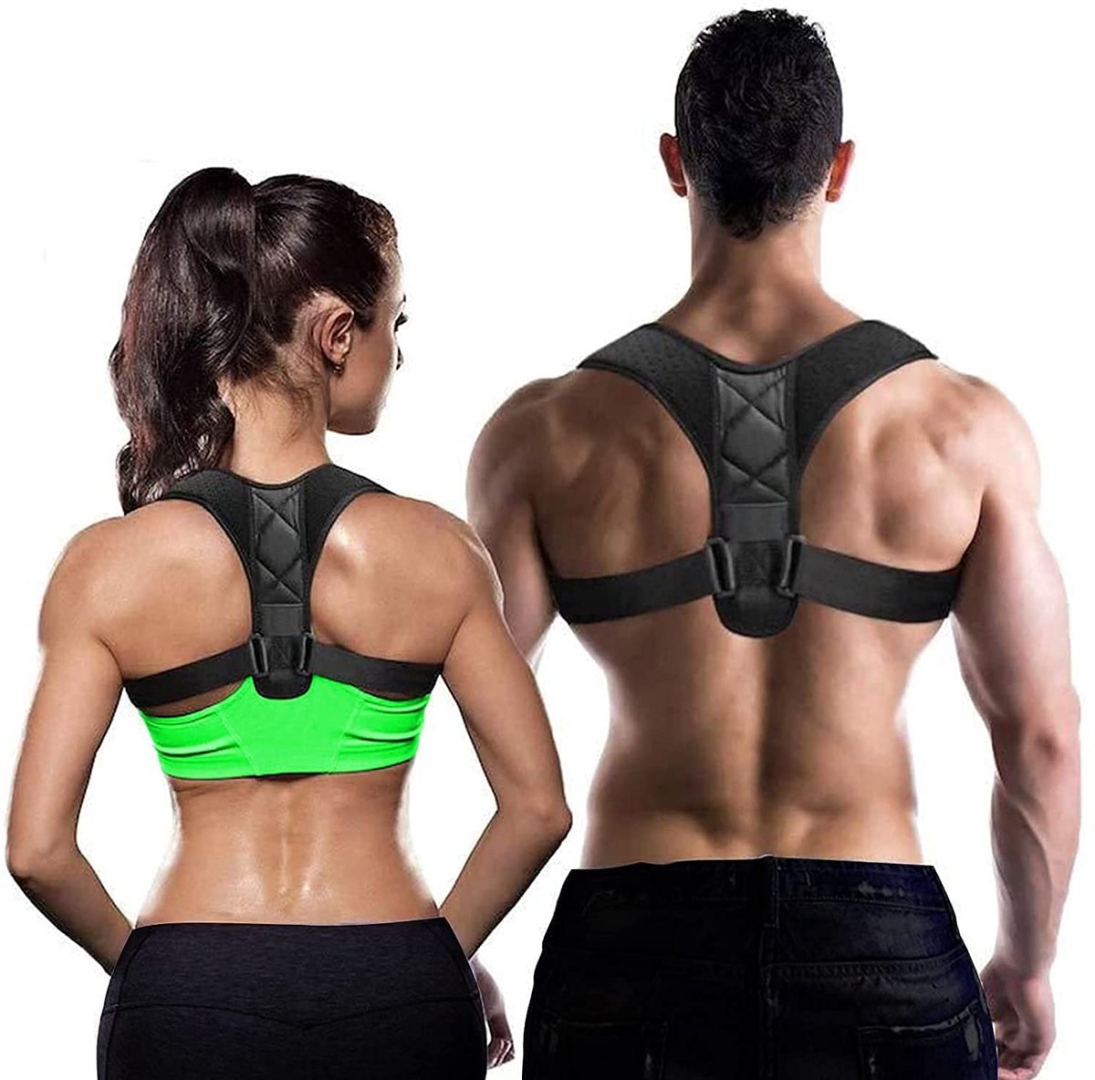 JeiibrZui Houdingscorrector Ergonomisch - VersteJeiibrZui aar 61-119 Cm - 1 Stuk - Onzichtbaar Onder Kleding - Voor Nek En Rugpijn Verlichting Bij Kantoor En Sport