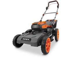 FUXTEC 40V accu grasmaaier FX-E2RM46PROSET | accu grasmaaier met aandrijving | 46 cm | 2x 5Ah accu & snellader | mulchfunctie | 50L grasopvangbak
