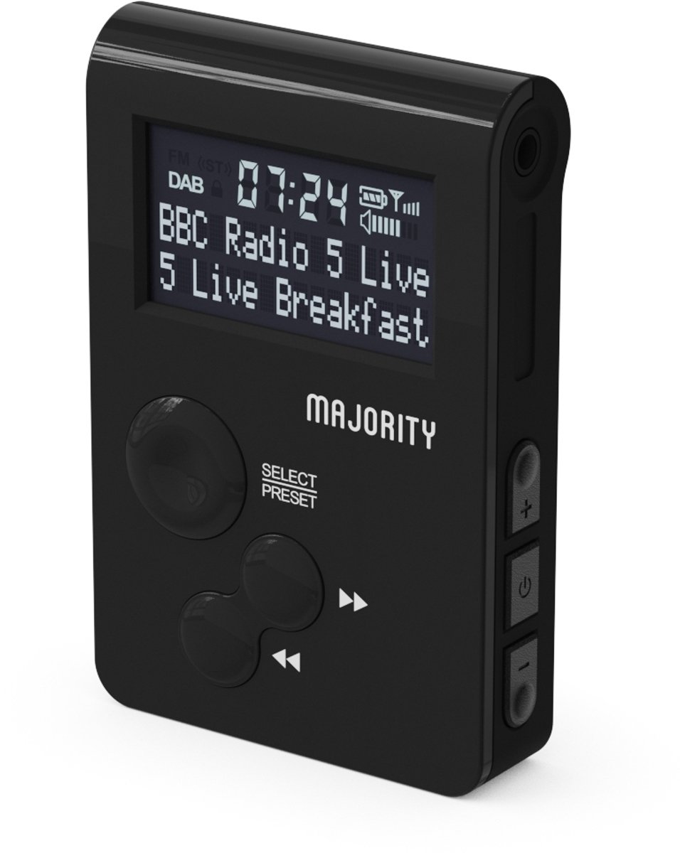 Majority Petersfield Go - Draagbare Radio - Bluetooth - DAB+/FM - 30 W Speaker - Zwart