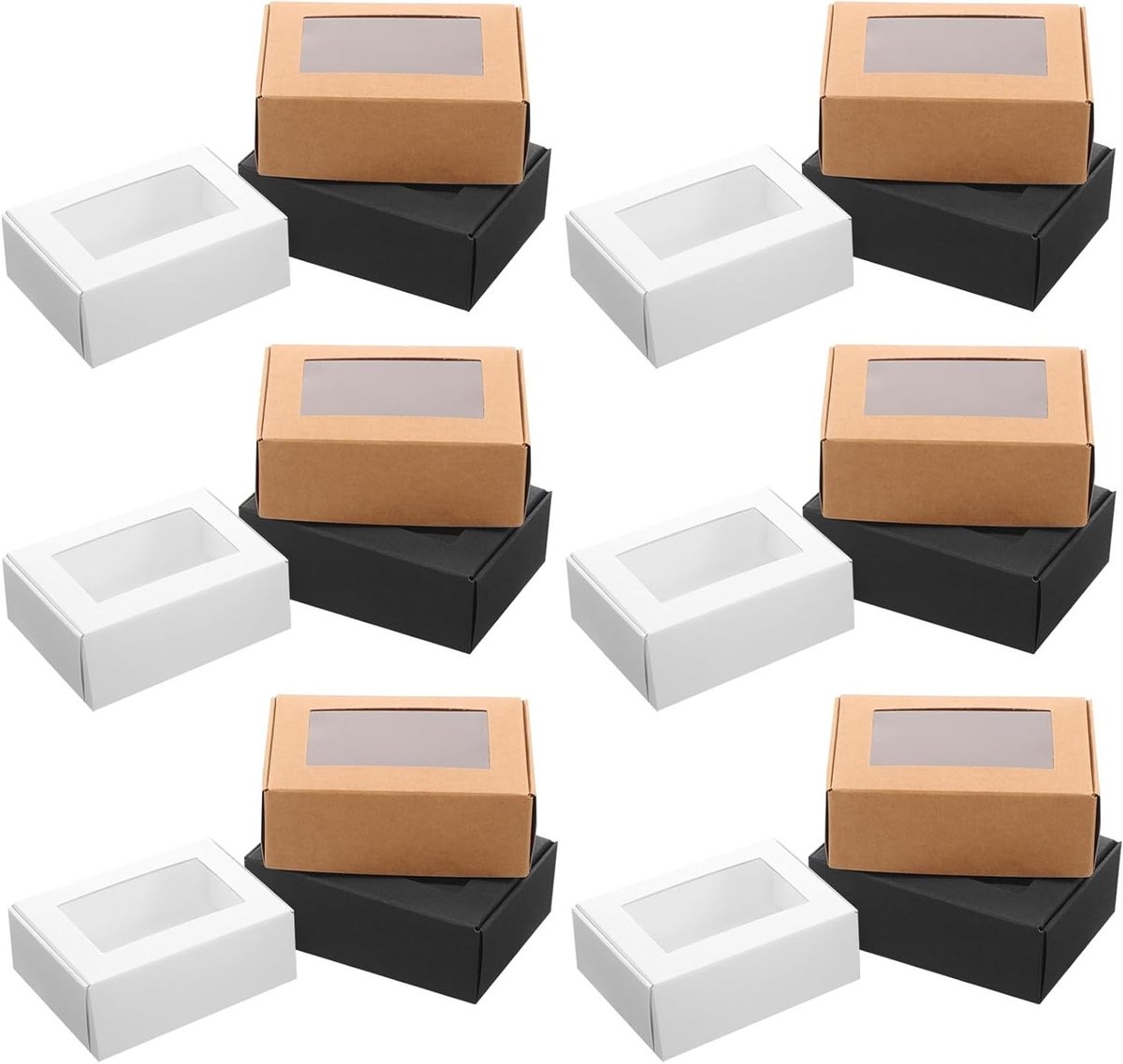 30 Kraft Soap Dozen met Venster, Perfect voor Zeepverpakking, Cadeaus en Koekjes, Duurzaam en Milieuvriendelijk