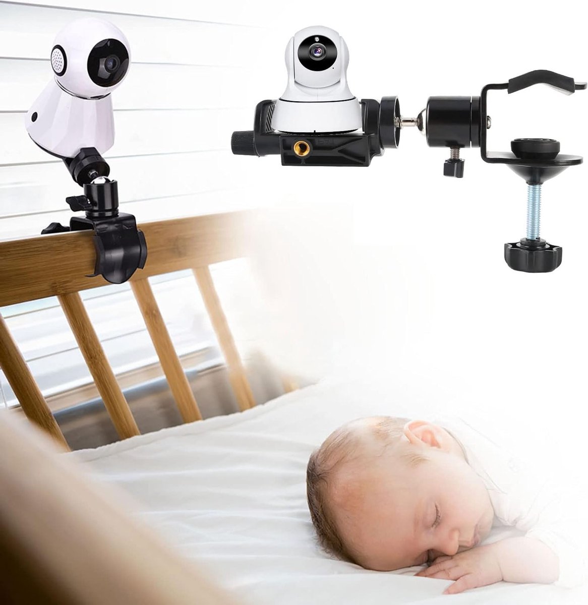 SnelShoppen - Universele Baby Camera Mount Baby Monitor Houder - 360 Graden Rotatie Stabilizer - Compatibel met Meeste Baby Monitors - Anti-slip Silic