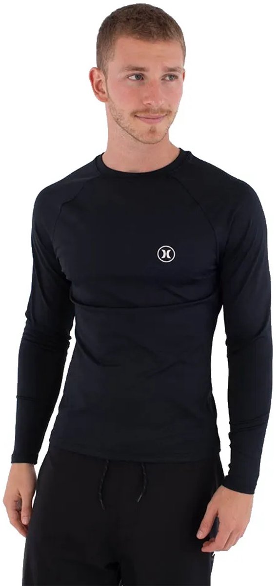 Hurley Slim Fit Icon Circle Rash Guard Met Lange Mouwen Man Zwart
