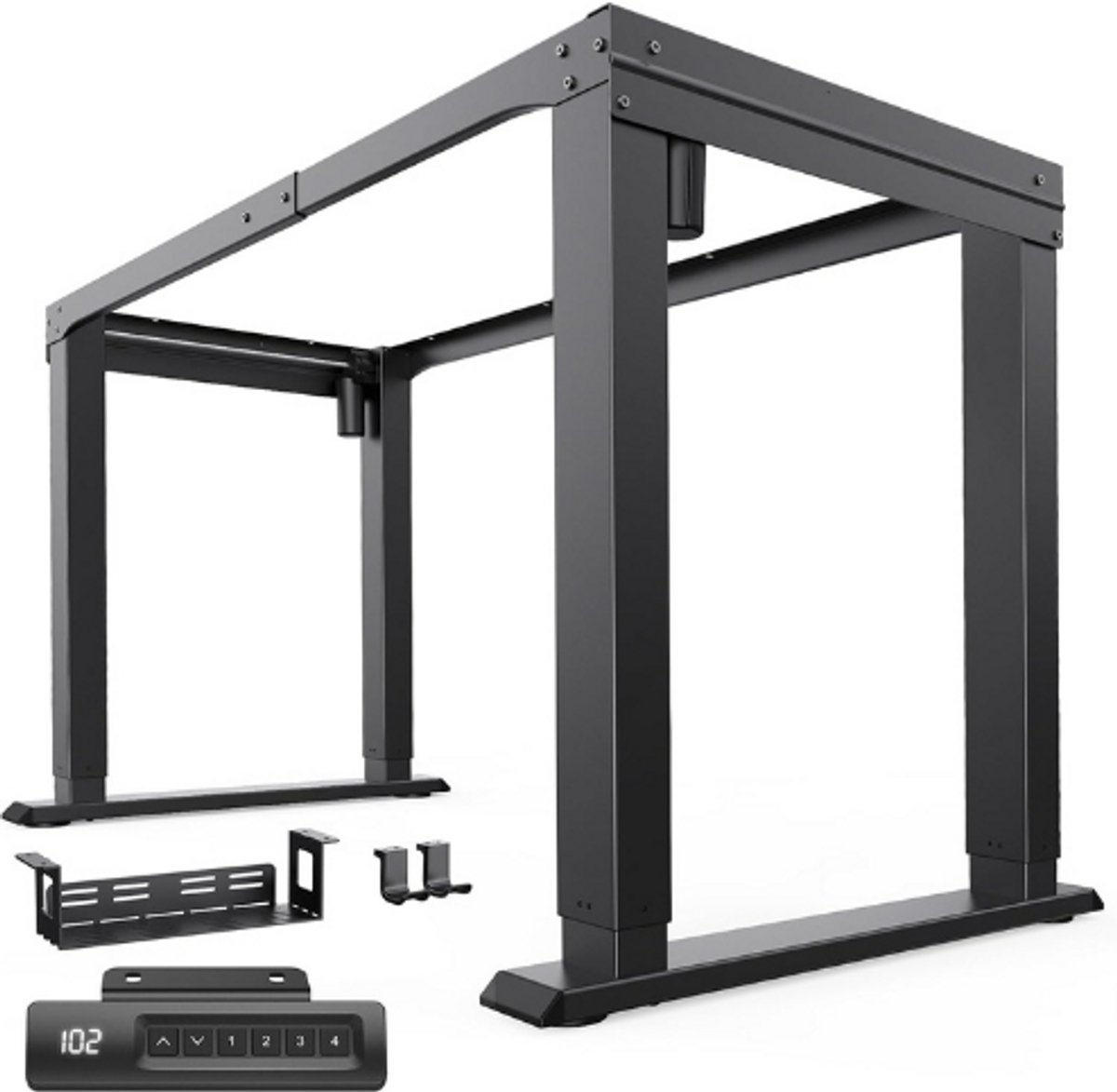 HUANUO In Hoogte Verstelbaar Bureauframe Met 4 Poten - Dubbele Motor - Heavy Duty Staal - Geheugencontroller - Ergonomisch Zit Sta Onderstel