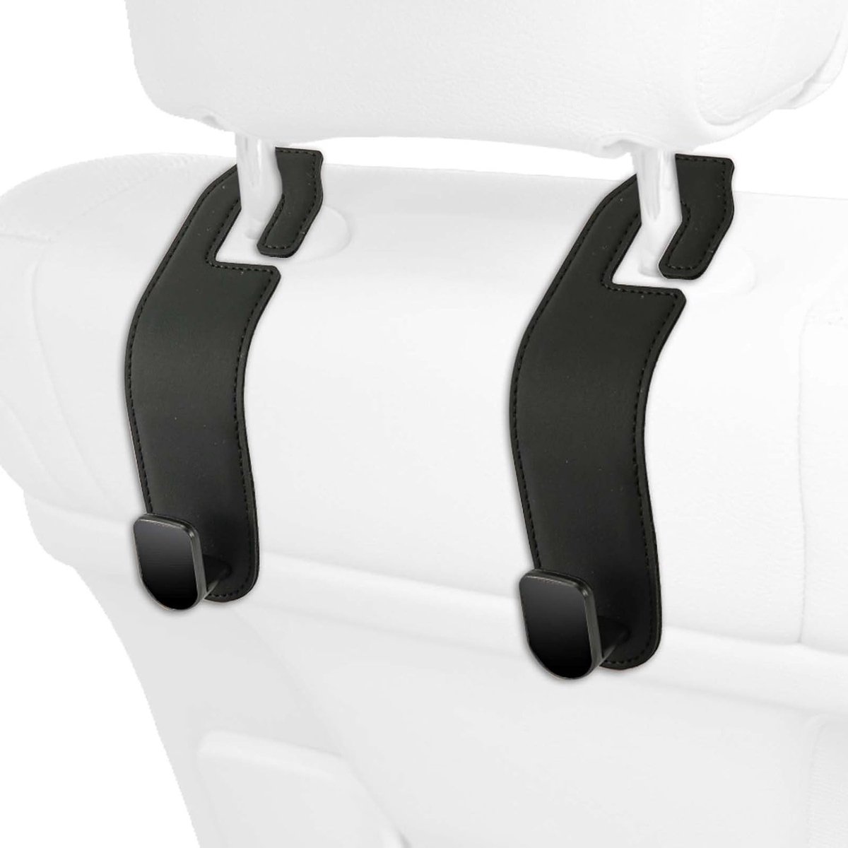 Auto Stoel Achterhaak Set van 2 - Leer Haken voor Hoofdsteun, Opbergoplossing voor Handtassen, Paraplu's en Portemonnees in de Auto