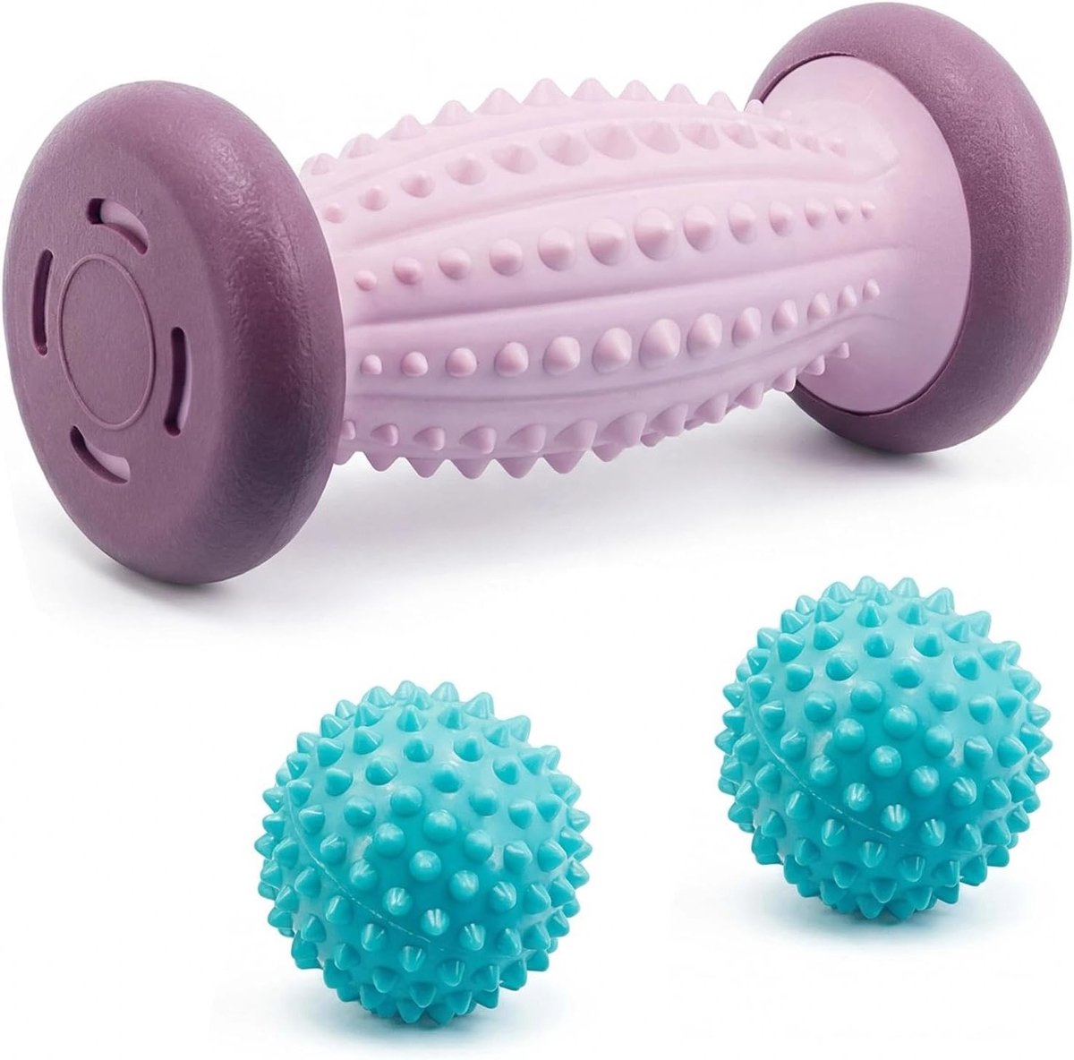 Voetmassageroller met 2 Egelballen voor Ontspanning en Pijnverlichting bij Plantaire Fasciitis en Voetpijn