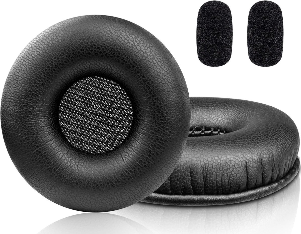 Vervangende Oorkussens voor Logitech H570e/H650e/H820e Hoofdtelefoons, Zachte Kunstlederen Earpads met Hoge Dichtheid en Verhoogde Dikte - Zwart, Comfortabel, Duurzaam