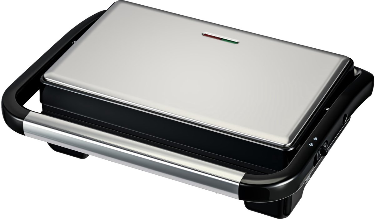 Swiss Haus® PG2228 Panini Grill 1600W – 28 x 17 cm - Contact Grill & Tosti Apparaat – PFAS Vrij Antiaanbaklaag – Cool Touch Handgreep – RVS Design – Zwart thumbnail 2