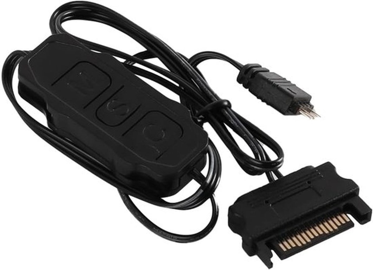 5V 3-pins ARGB-controller met SATA-voeding Ingebouwde lichtmodi voor moederbord zonder 5V ARGB voor DIY ARGB-ventilatorlichtstrip en verlichtingspaneel
