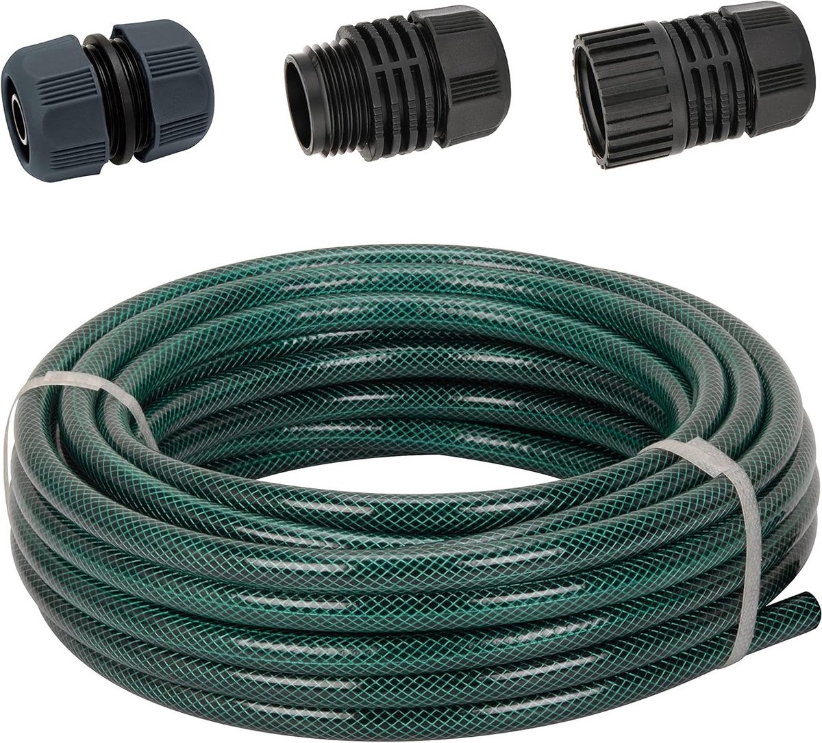 Tuinslang - Gietwaterslang DIY - Tuin bewateren - 3-laags gevlochten versterking - 152 meter - Groen