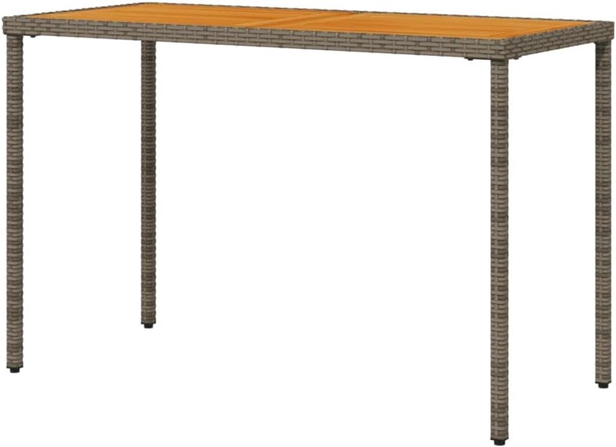 Tuin Tafel - Balkon Tafel Buiten - Ontspannen Buiten - Acacia Hout Top - 115x54x74 cm - Grijs