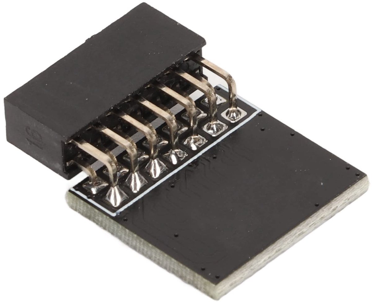 Allecto - TPM2.0-module - Beveiligingsmodule - Ingebouwde geheugenmodule - Zwart - Compatibel met Z590 en Z490 - Voor pc en laptops - 14-pins ontwerp