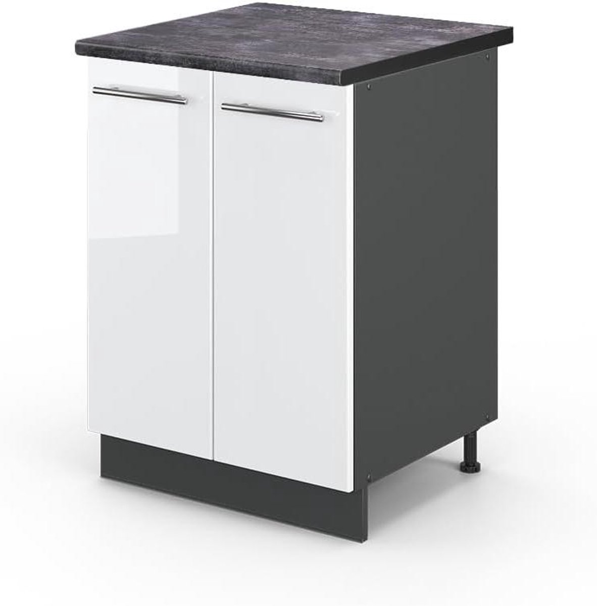 Keukenonderkast - Keukenkast Basis - Keuken Inrichten - Soft-close Scharnieren - 60 cm breed - Wit Hoogglans