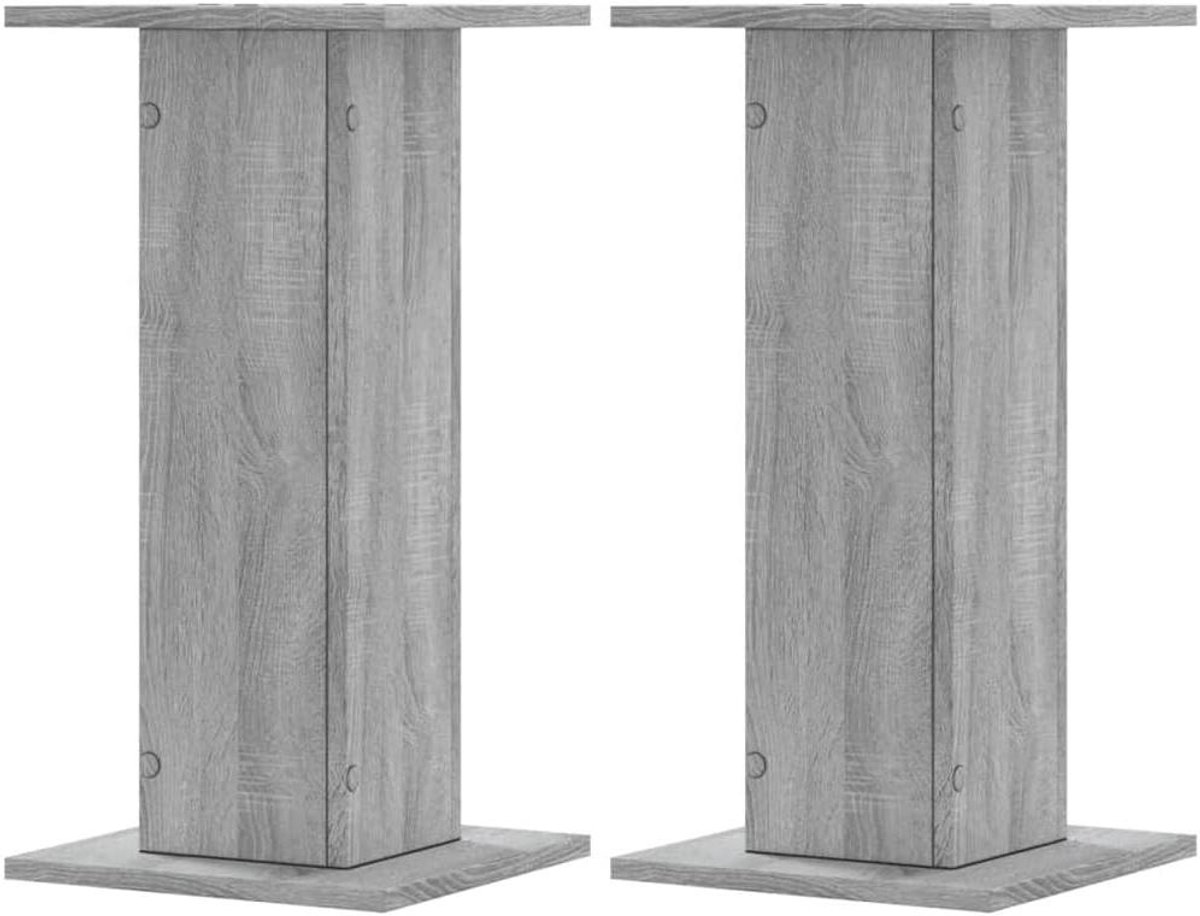Speakerstandaards - Luidspreker standaard - Verbeter luisterervaring - Hol ontwerp voor zand vulling - 30x30x60 cm - Grijs sonoma
