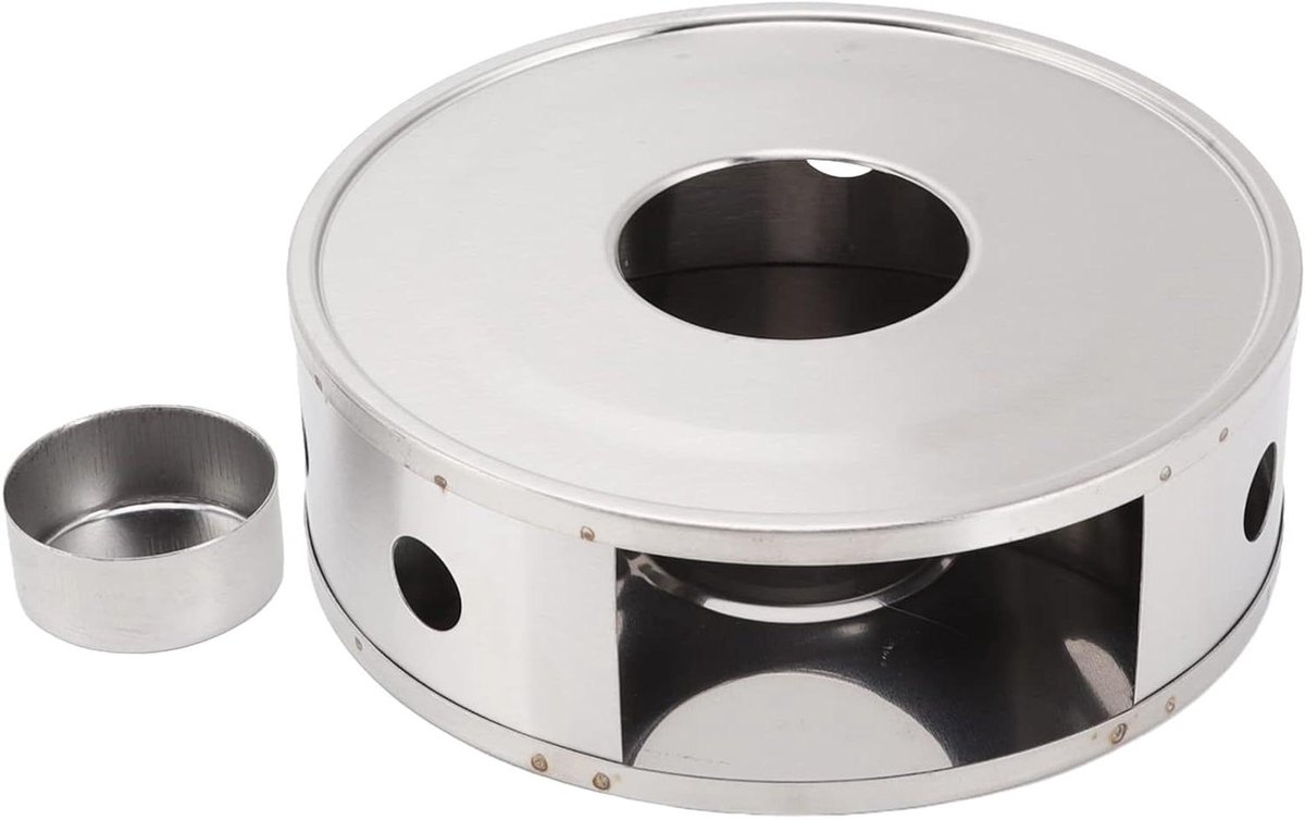 Theepot Warmer - Theelicht Houder - Thee Warm Houden - Hol Sierlijk Ontwerp - 15x5cm - Zilver