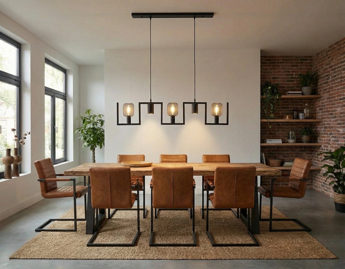 Hanglamp 5-lichts combi E27 met Gu10 spot - mat zwart 108 cm