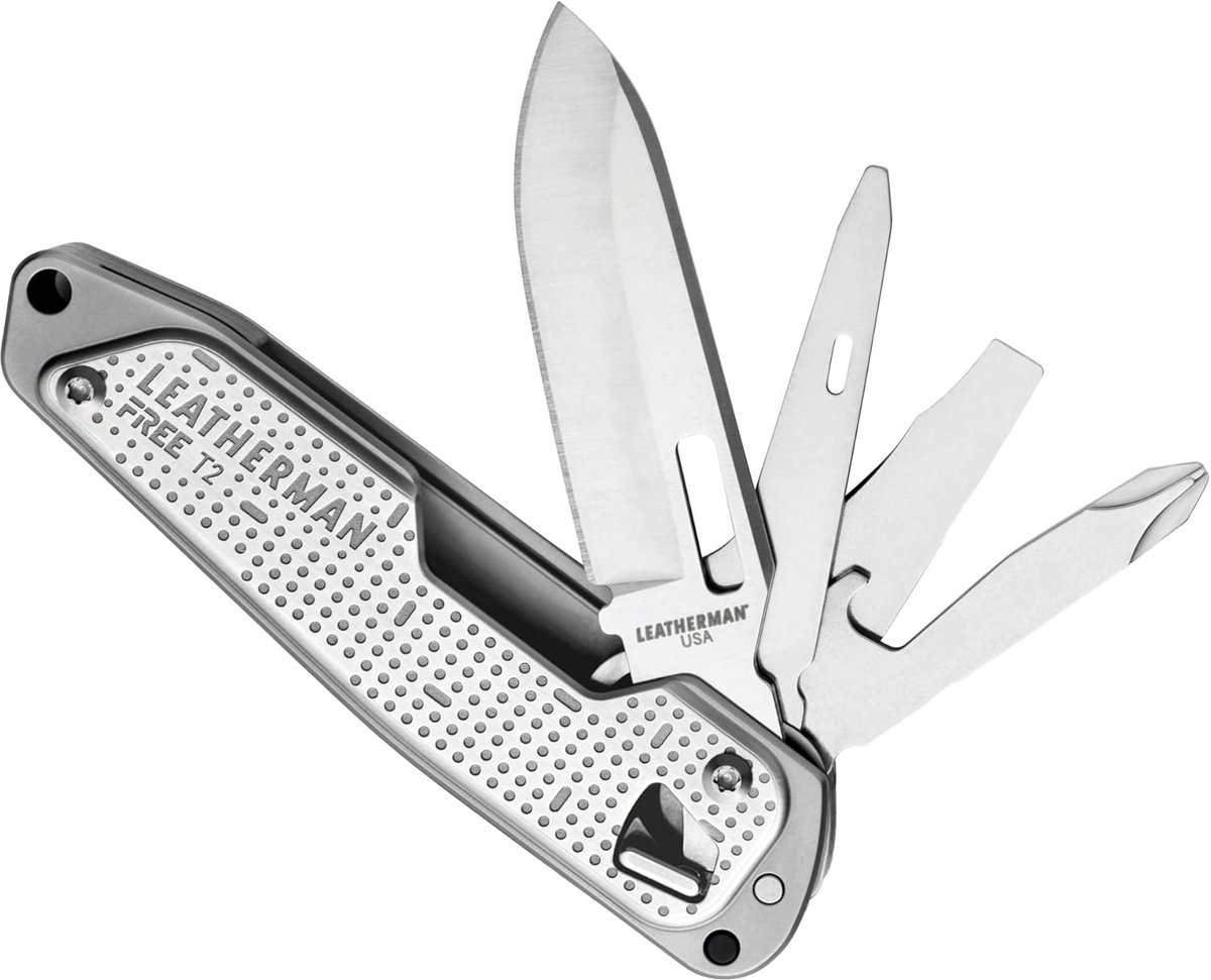 Bol.com Leatherman Free T2 Multi-Tool - 8-in-1 met Mes, Garaaf en Schroevendraaiers - Magnetische Opening, Lichtgewicht, Minder ... aanbieding