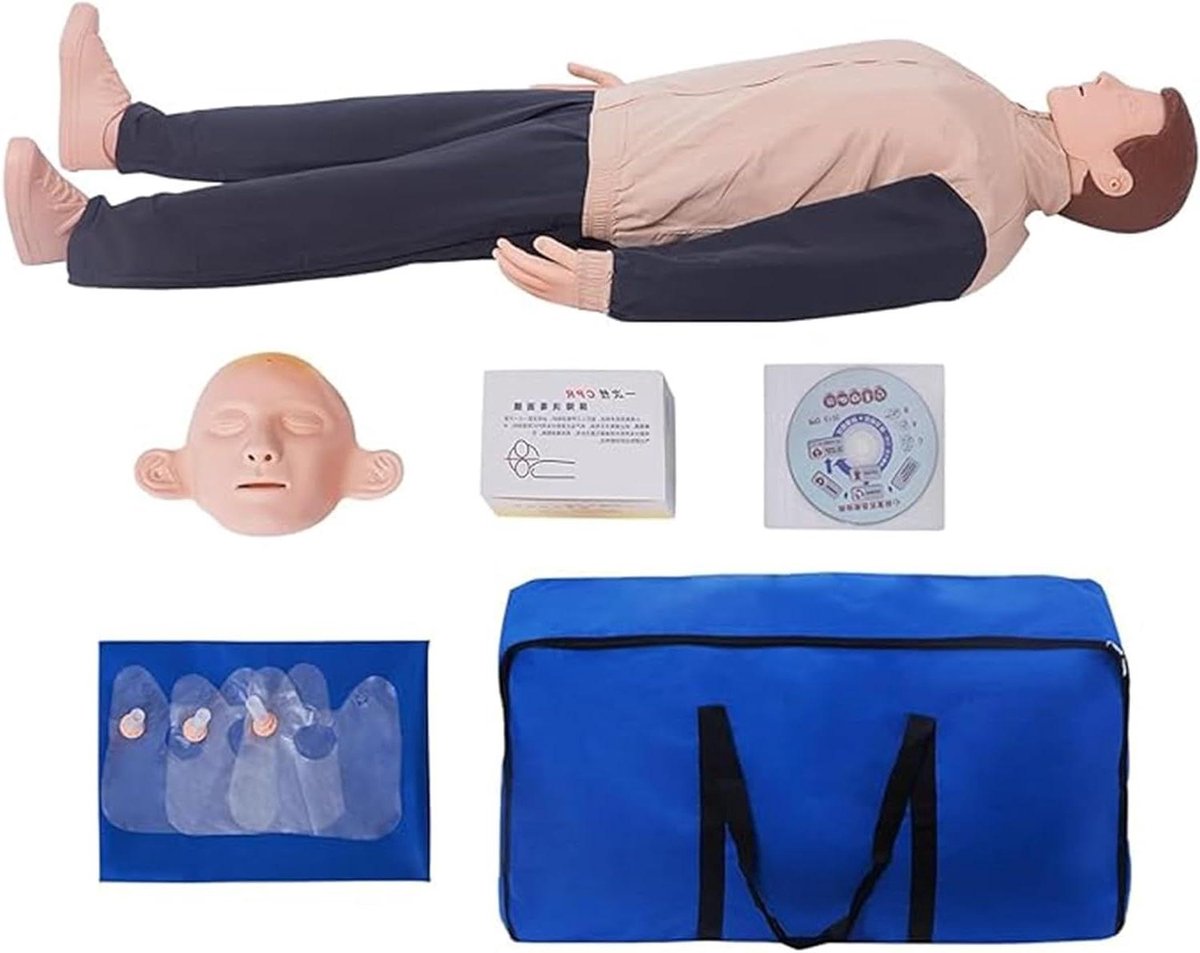 Reanimatiepop Volwassenen - Oefenmodel Eerste Hulp - Training Kunstmatige Ademhaling - Realistische Compressie - 160 cm Hoog - A