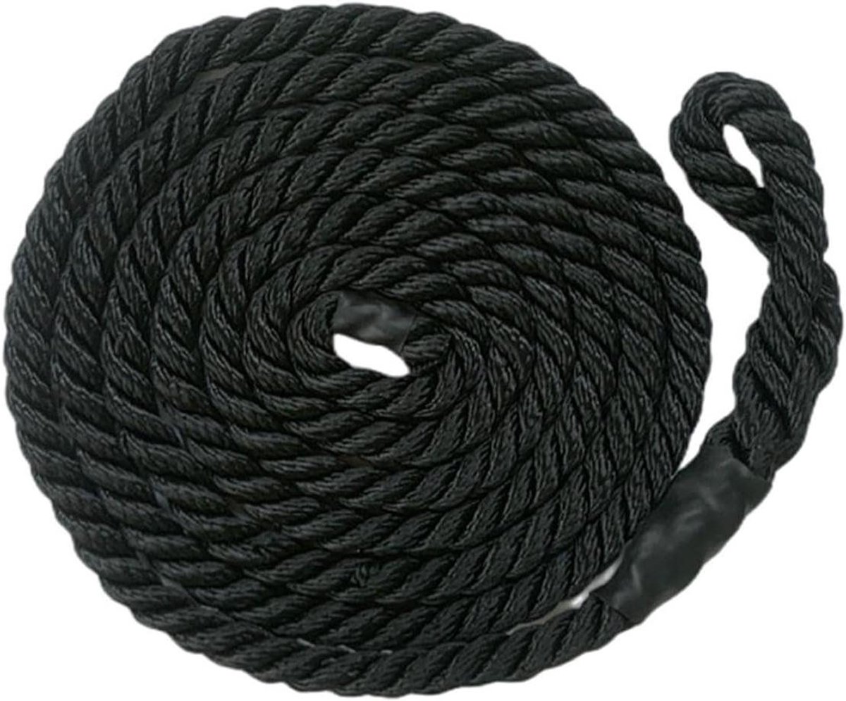Stevige bootlijnen - Aanleguitrusting - Veilig aanleggen - Slijtvast polyester - 95 mm x 2 m - Zwart