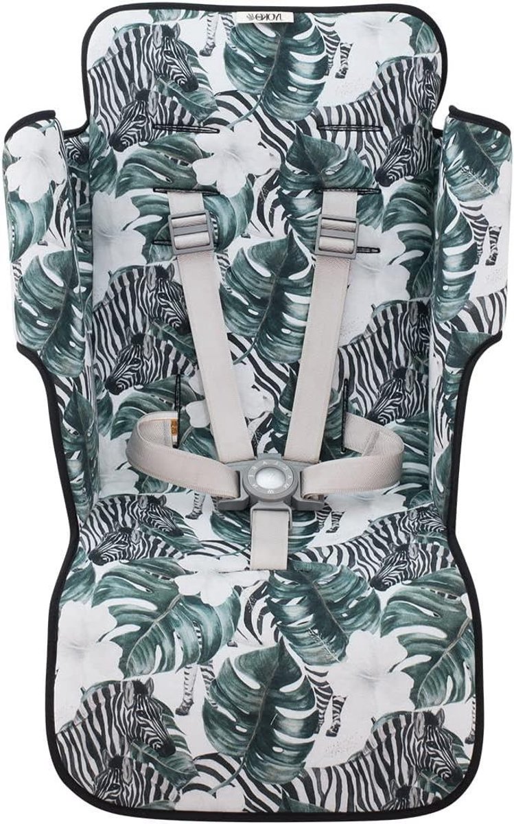 Kinderwagen Zitkussen - Baby Mat - Comfortabel Reizen - Ademend Katoen - Standaard Maat - Zebra Print