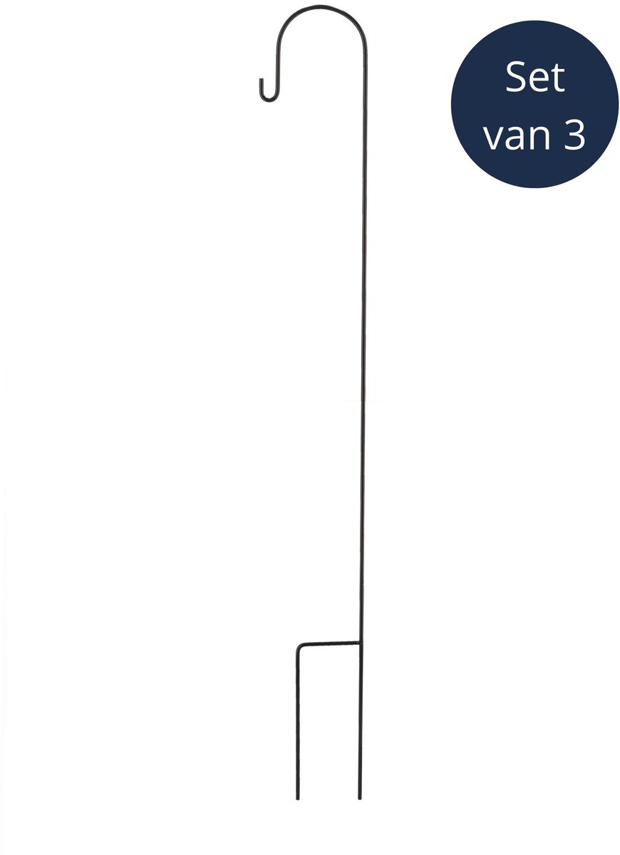 Esschert Design by Lumiz Herdersstafhaak 3PACK - M - Tuindecoratie - Hoogte 140 cm