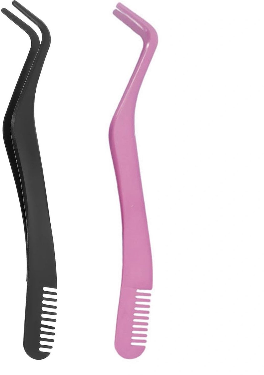 Allecto - Wimperset 2-in-1 - Professionele RVS Pincet met Kam voor Wimperextensions - Perfect voor Make-up - Wimperverlenging - Geschikt voor Make-...