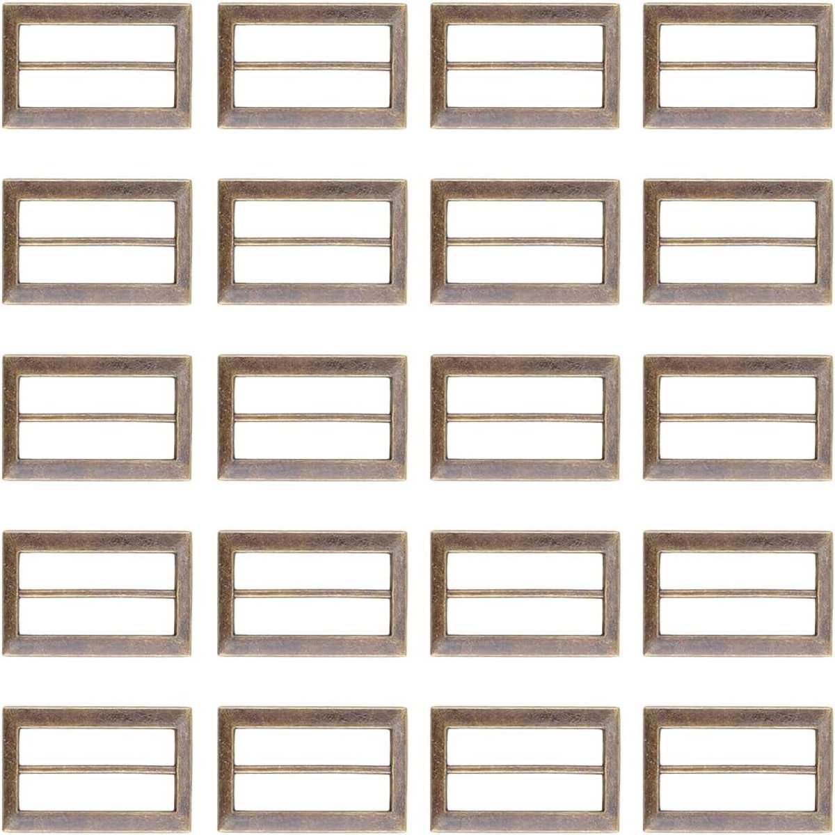 20 Stuks Tri Glide Buckles voor Riemen - Verstelbare Antiek Bronzen Metalen Bevestigingen voor Mannen en Vrouwen, Geschikt voor Riemvervanging en DIY Projecten