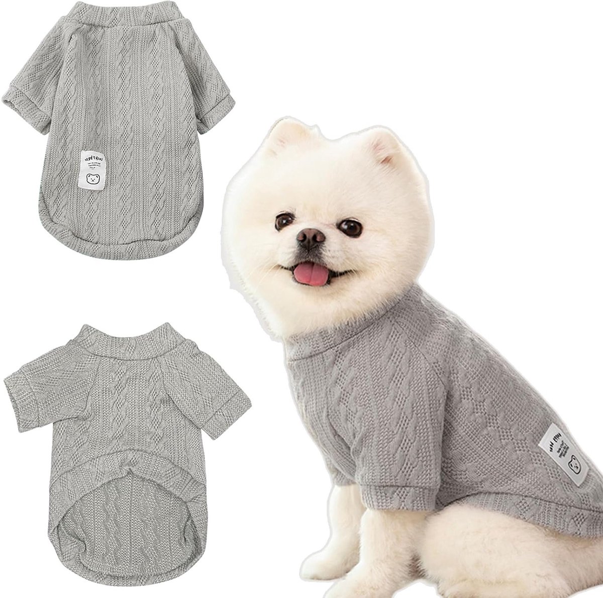 Turtleneck Sweater voor Kleine en Middelgrote Honden en Katten - Grijze Kleding voor Chihuahua's, Yorkies en Puppy’s