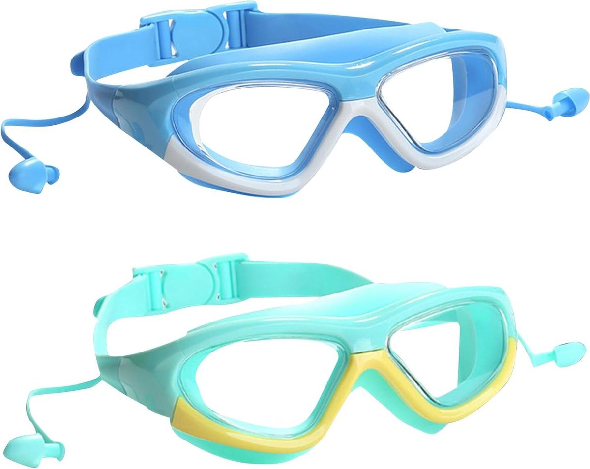 Kinder Zwembril - Zwembrilletje Meisjes Jongens - Onderwater Zien - Lekvrij Condensvrij - 2 stuks - Blauw