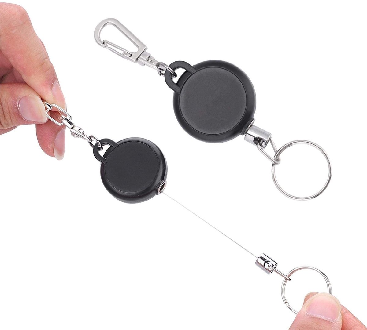 Allecto - Intrekbare sleutelhanger - Anti-verlies sleutelring - 60 cm - Roestvrij stalen draad - Ideaal voor sleutels - Lichtgewicht en praktisch