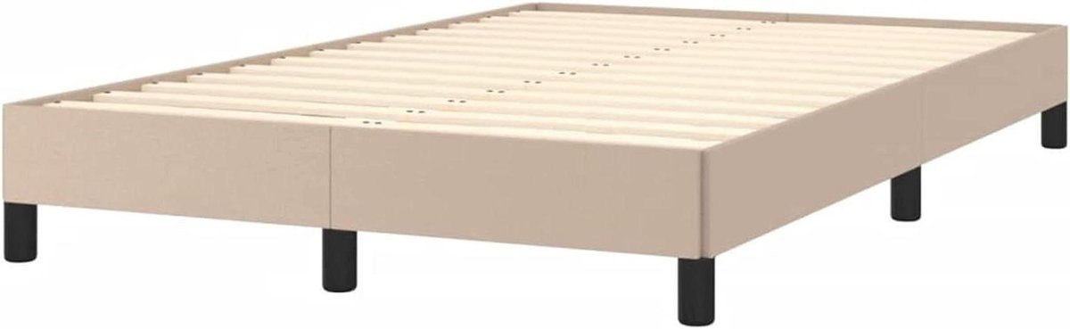 Bedframe Kunstleer - Eenpersoonsbed Frame - Comfortabel Slapen - Vuilafstotend Materiaal - 120 x 200 cm - Cappuccino