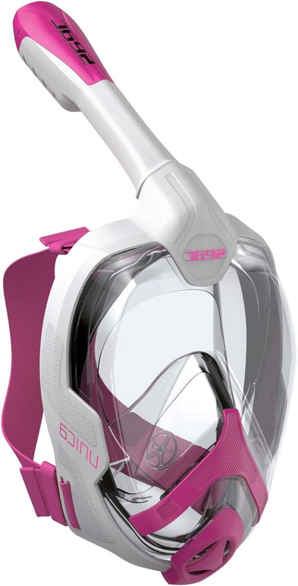 Volgelaats Snorkelmasker - Kinderen Masker - Snorkelen - Gepatenteerd Ademhalingssysteem - Vanaf 6 jaar - Wit Roze