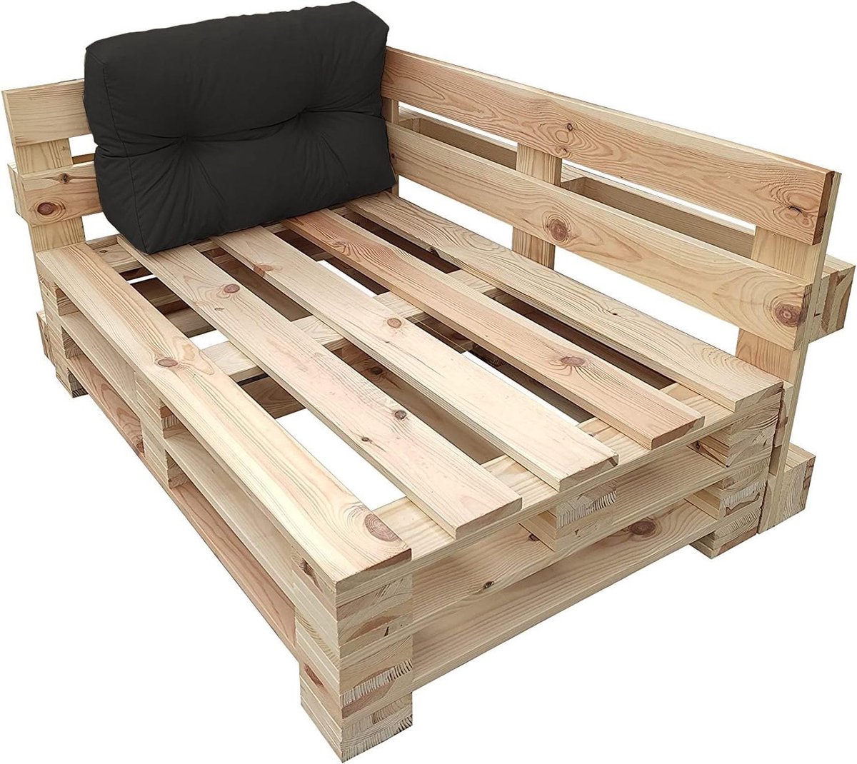 Palletkussen Waterdicht - Tuinkussen Loungekussen - Terras Meubilair - Vuilafstotend Makkelijk Wasbaar - 60 x 40 cm - Zwart