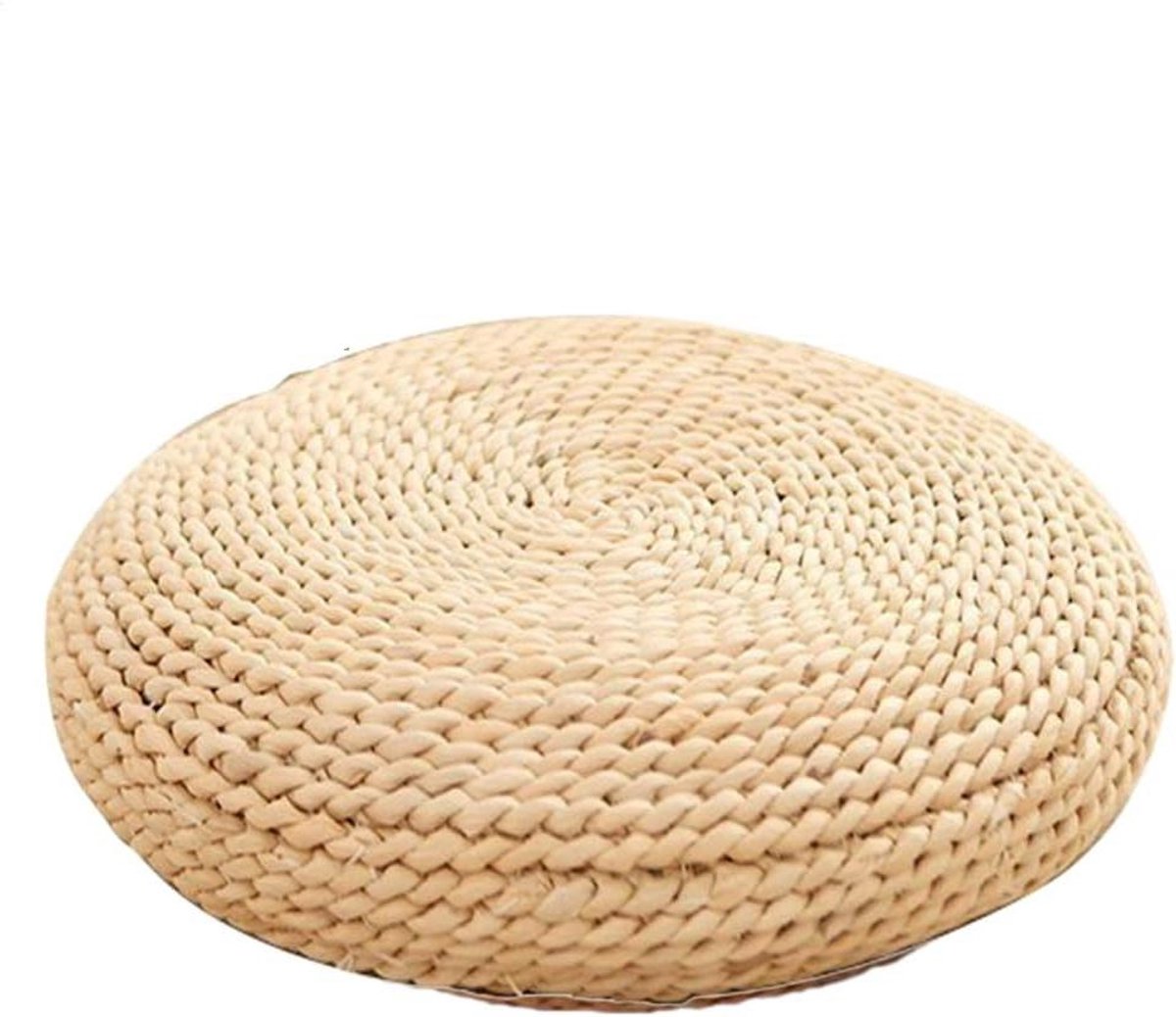 Rond Strokussen - Meditatiekussen Vloerkussen - Thuis Ontspannen - Zijden Watten Vulling - 30 x 30 cm - Beige