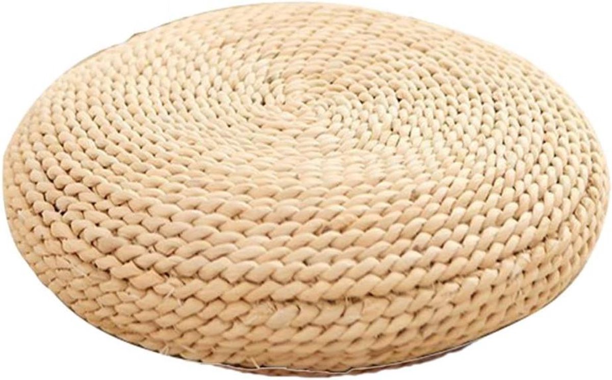 Meditatiekussen Rond - Zitkussen Tatami - Zitcomfort Creëren - Handgemaakt Natuurlijk Materiaal - 30x30 cm - Beige
