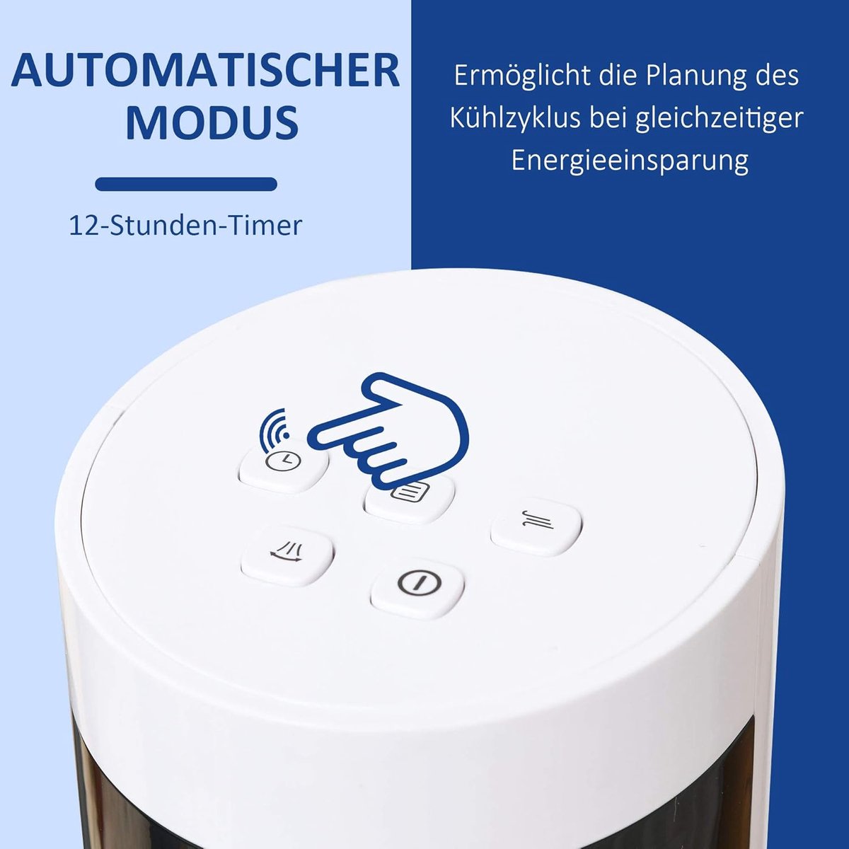 Torenventilator - Kolomventilator Statiefventilator - Ruimte Koelen - 85 Graden Oscillatie - 110 cm Hoog - Wit