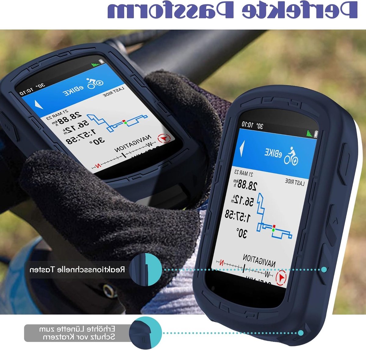 Zachte Silicone Hoes voor Garmin Edge 540/540 Solar en 840/840 Solar, Schokbestendige Bescherming, Blauw, Duurzaam en Lichtgewicht Design