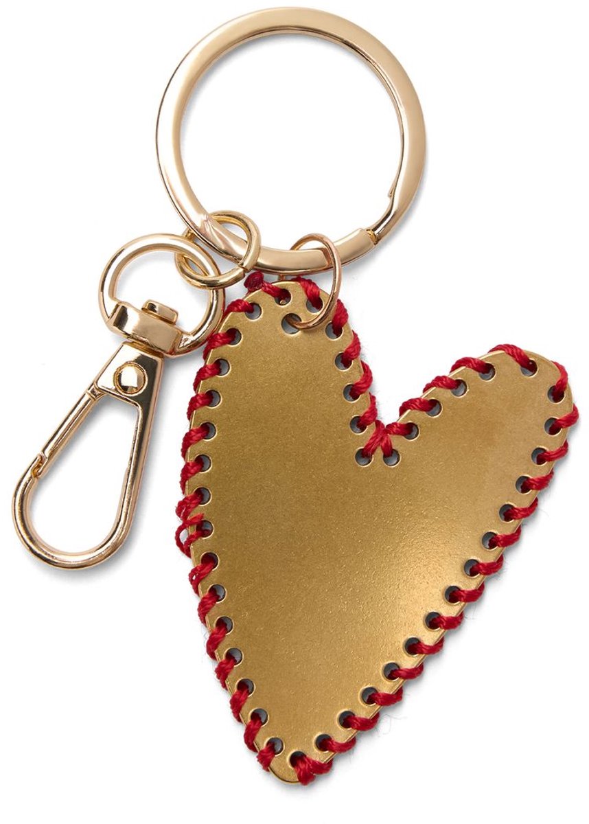 Manfield - Dames - Gouden hartjes bag charm - Maat 1