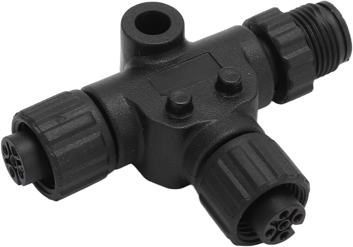 NMEA2000 3-poorts T-socket met M12 5-pins draad, IP67 waterdicht, voor het aansluiten van displays en sensoren, universeel en duurzaam materiaal