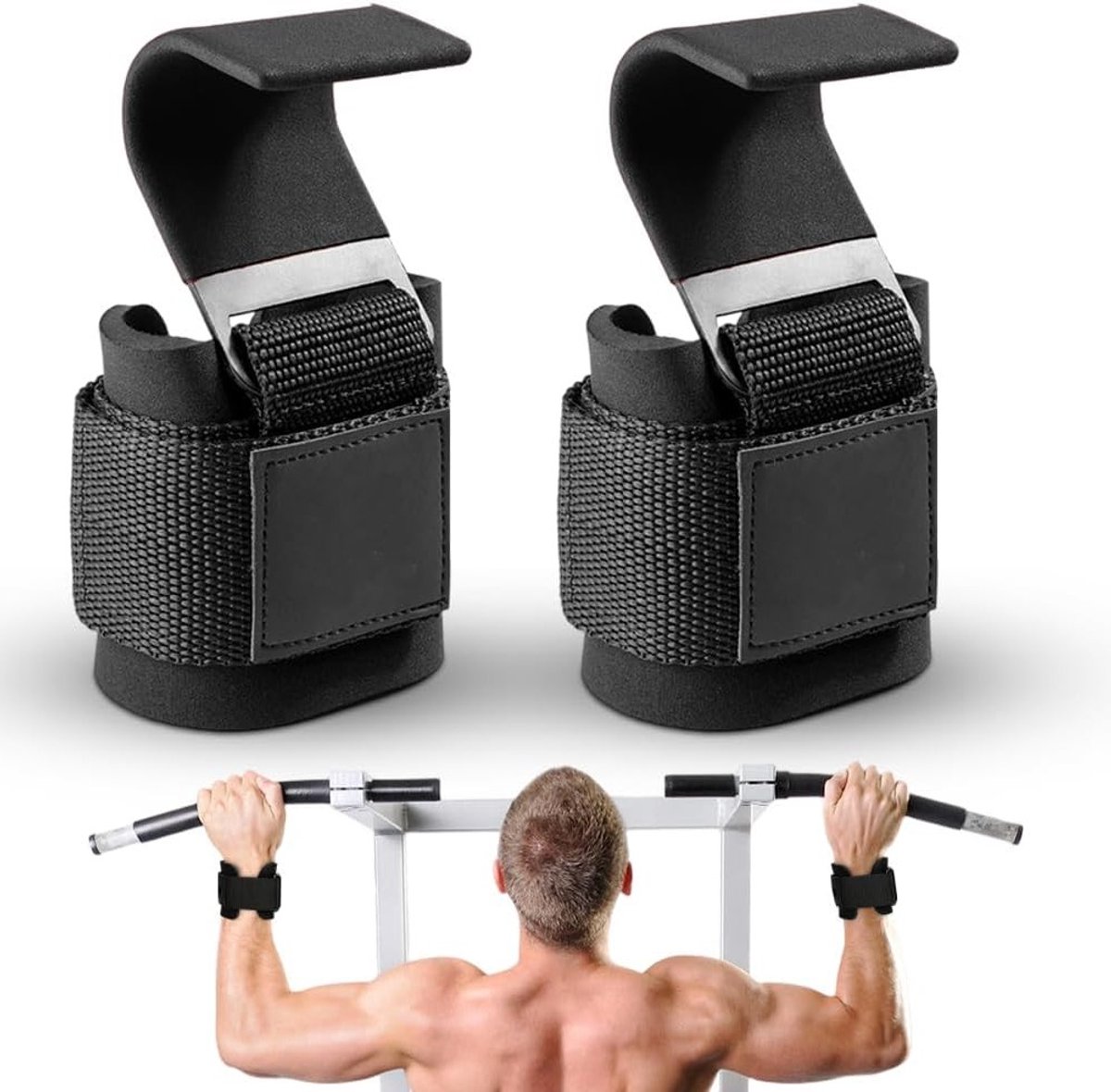 Professionele haakhaken voor krachttraining, deadlifting en optrekhulp - Ideaal voor fitness en gymgebruik