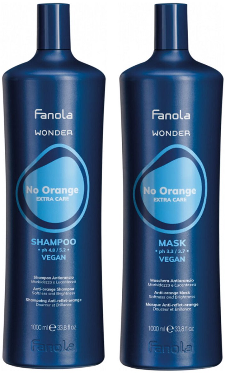 Fanola Wonder No Orange Shampoo 1000ml + Masker 1000ml