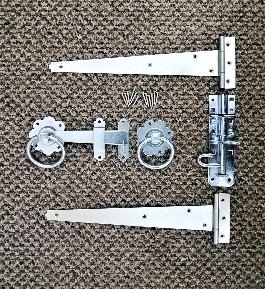 Scharnier set - Poort montage - Houten poort - Inclusief bevestiging - 300 mm - Zink