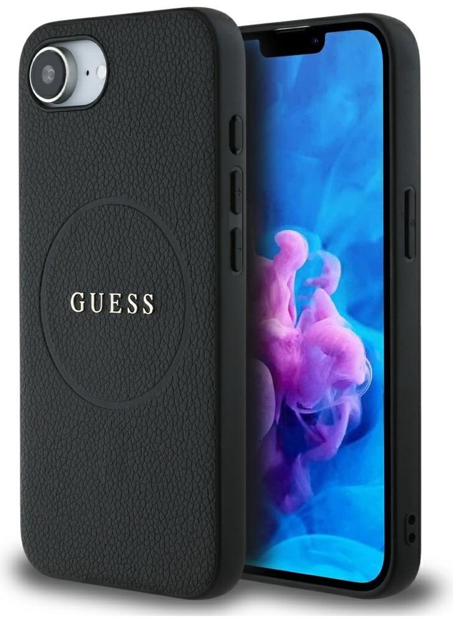 Guess Case Grained Ring Voor Magsafe Voor Iphone 16E Hoge Bescherming