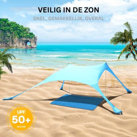 Thuys - Strandtent UV Bescherming - Strandtent Baby Pop Up - Strandtentje Extra Licht - Strandschelp - Strand Tent –Lichtblauw van Thuys — afbeelding 3