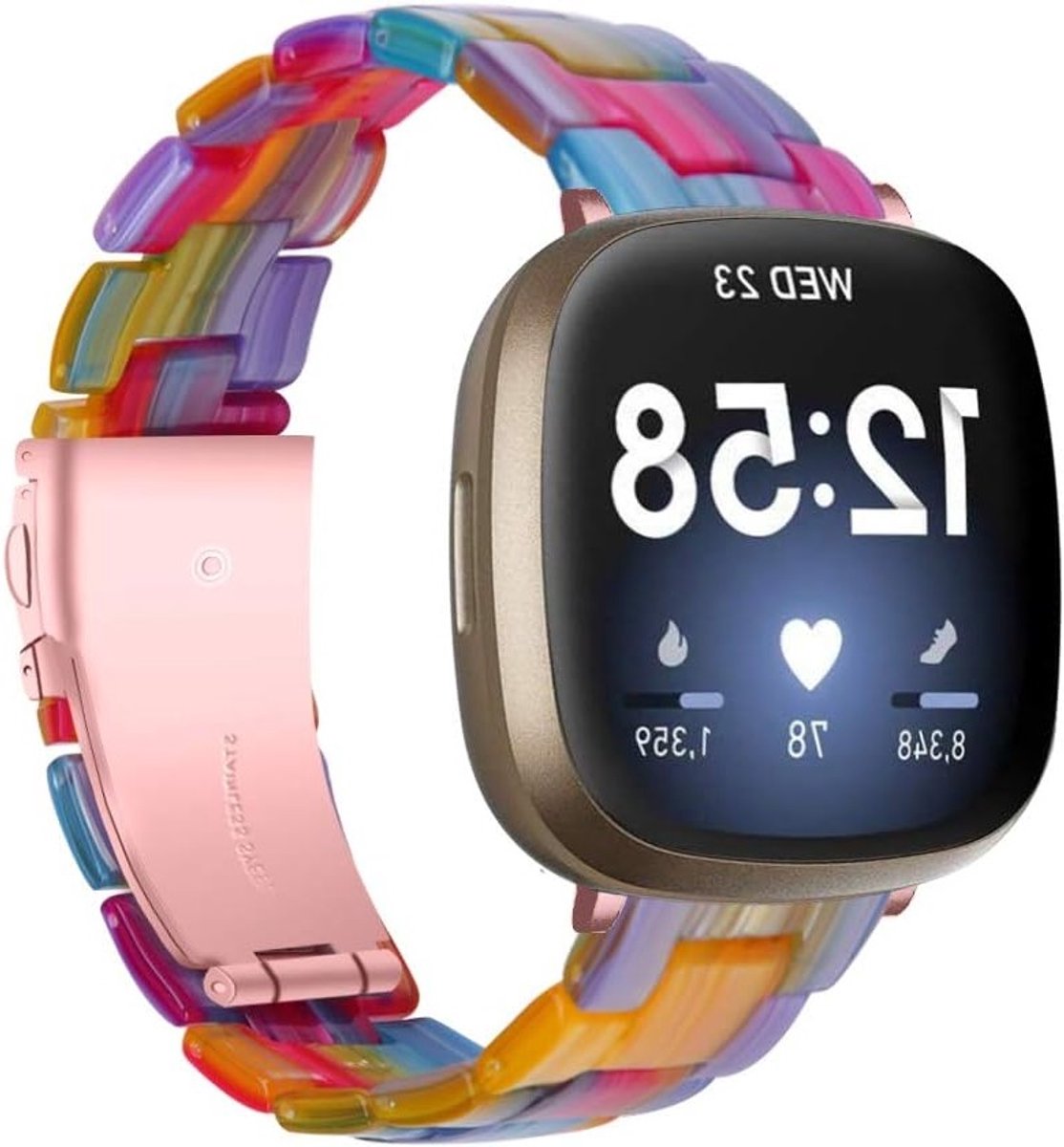 Verstelbare Resin Vervangband voor Fitbit Versa 4 en Sense 2, Comfortabele en Duurzame Polsband voor Actieve Lifestyle